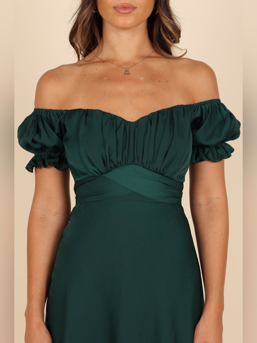 NEW Petal & Pup Mickenna Sweetheart Frill Midi Dress Emerald Green, Wedding - Picture 10 of 10